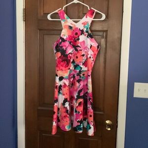 Flowered summer skater dress